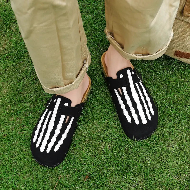 Men Cork Clogs Arch Support Comfort Mules Cork Footbed Shoes