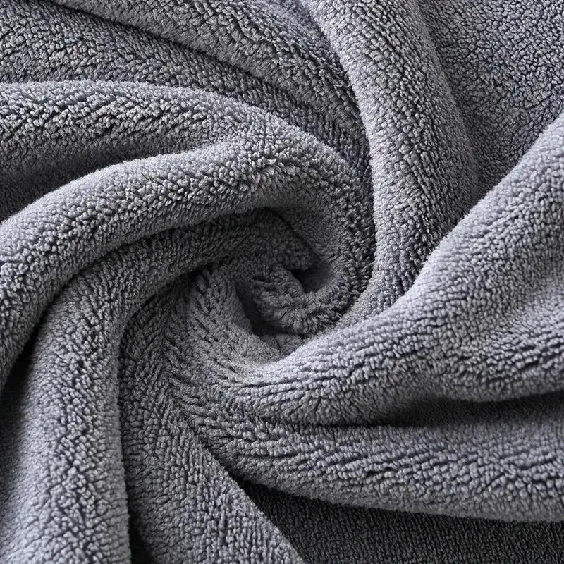 Simples Market 3-piece grey coral-velvet bath towel set, large 70x140 cm, soft and absorbent
