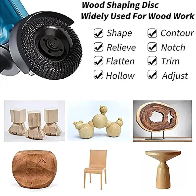 4 Inch Wood Carving Disc for Angle Grinders Wood Shaping Wheel and Grinding Disc