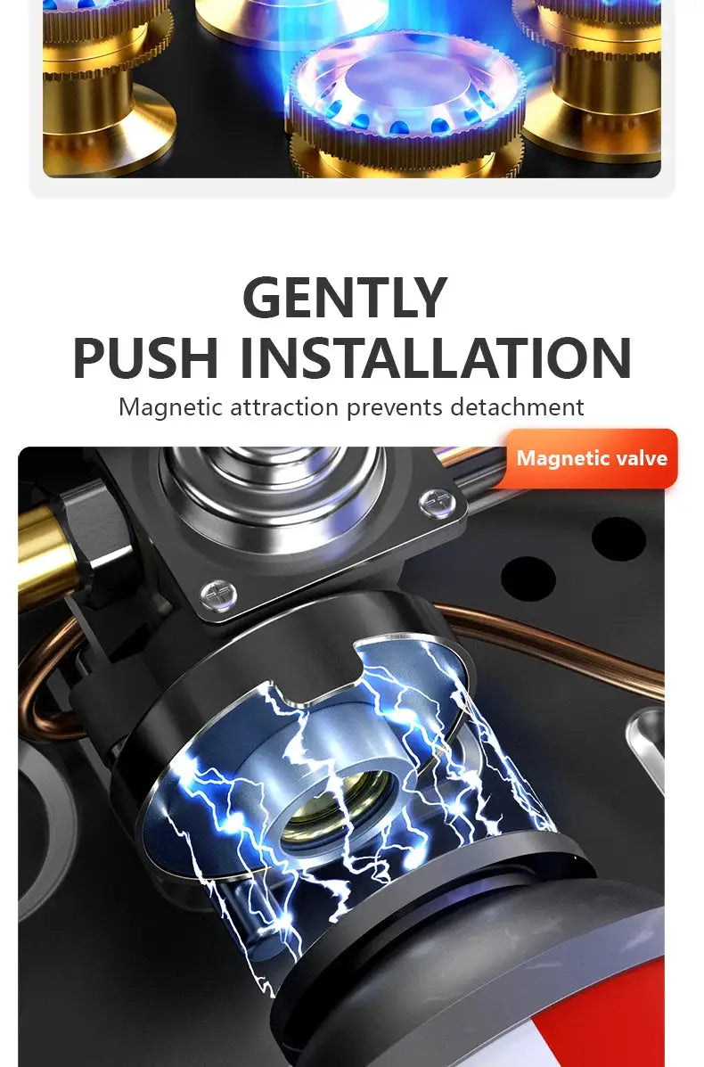 BISINNA Camping Gas Stove 5800W by Simples Market; portable cassette burner with blue flame close-up
