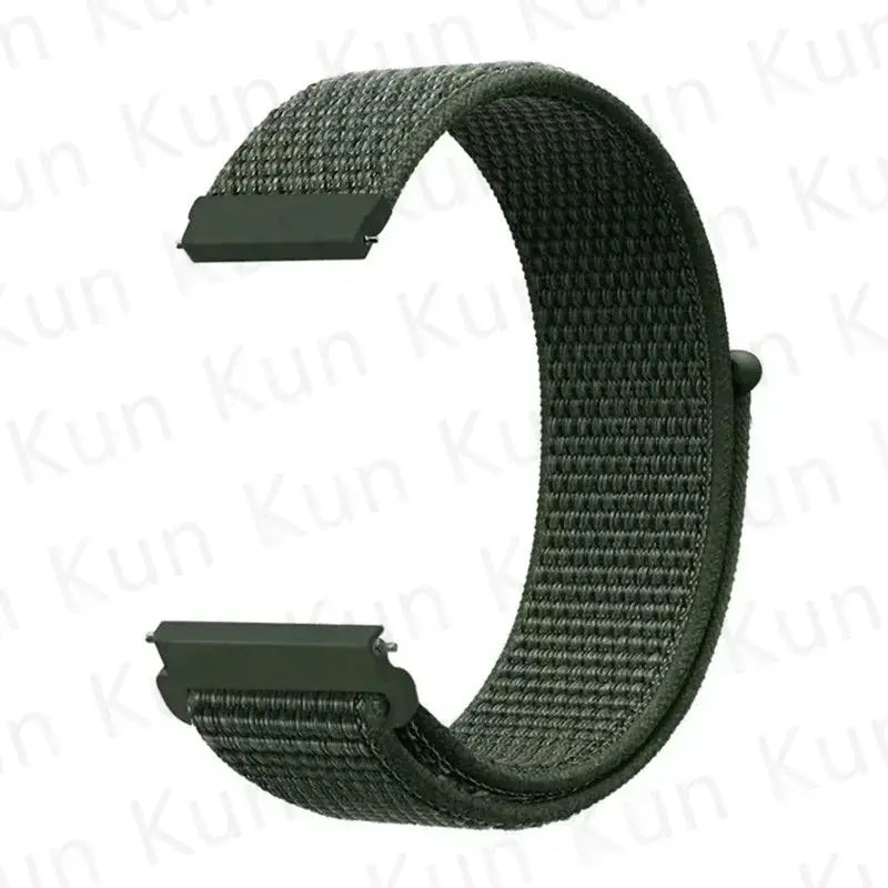 Simples Market nylon loop watch strap for Redmi Watch 5 Active/Lite and Xiaomi Watch S4, dark green, 20–22mm