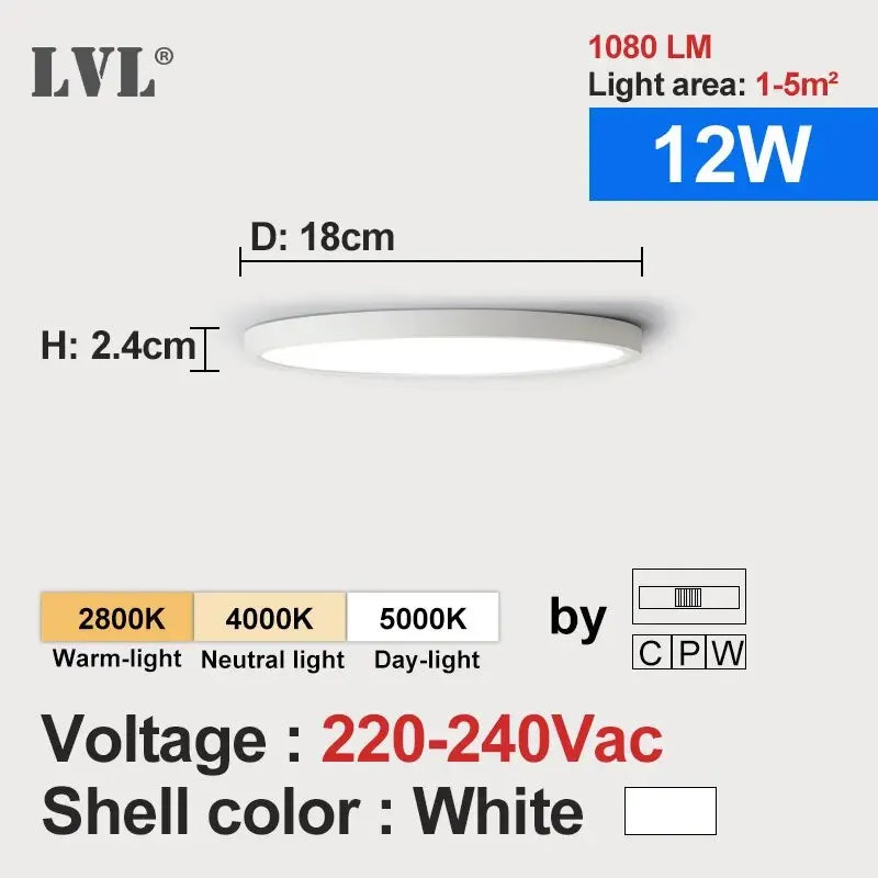 LVL LED ceiling light by Simples Market, wood grain and white round flush mount
