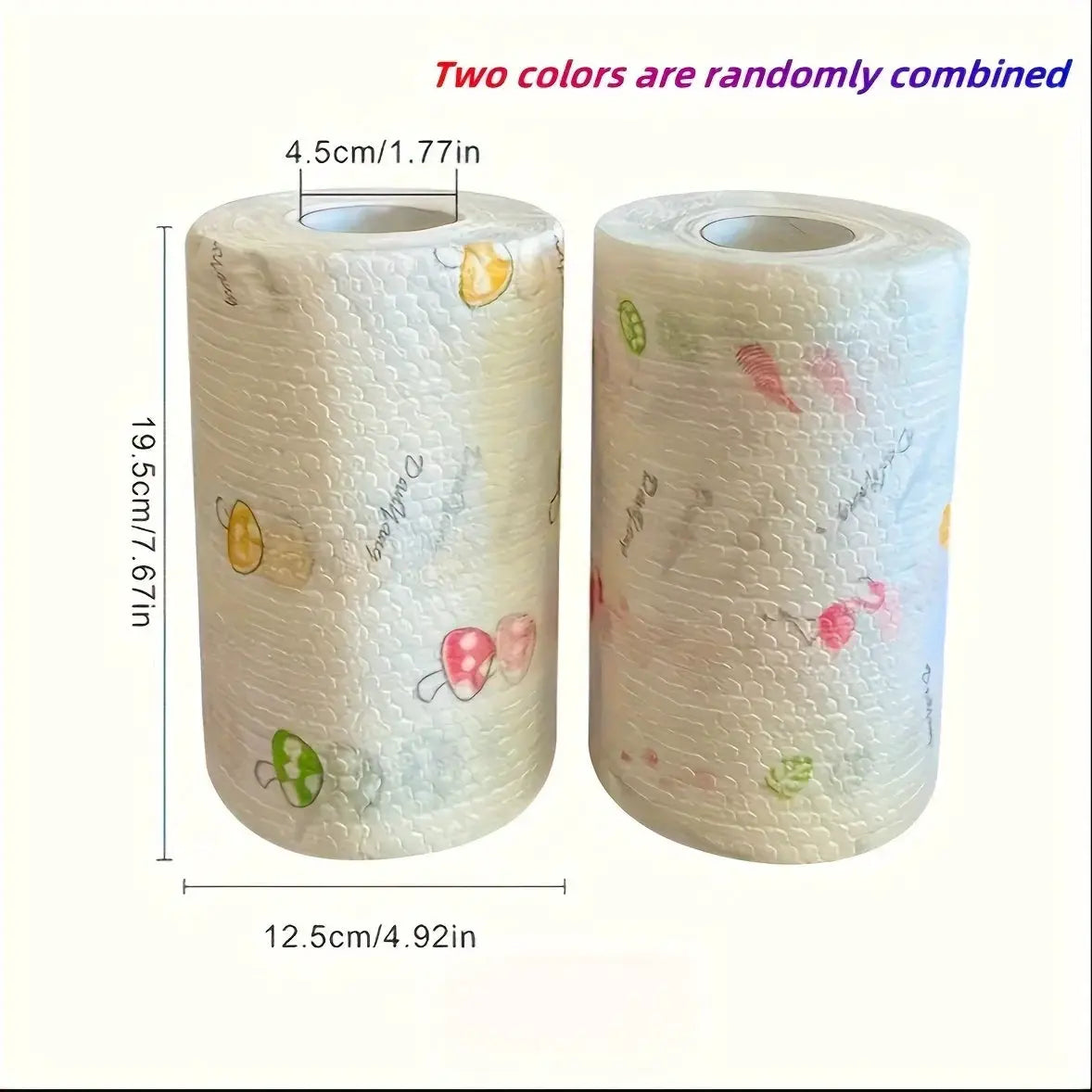 Absorbent Thickened Dishcloths Roll 50 To 100 Pcs Non Greasy Dry And Wet Use With Random Patterns For Sink Cleaning