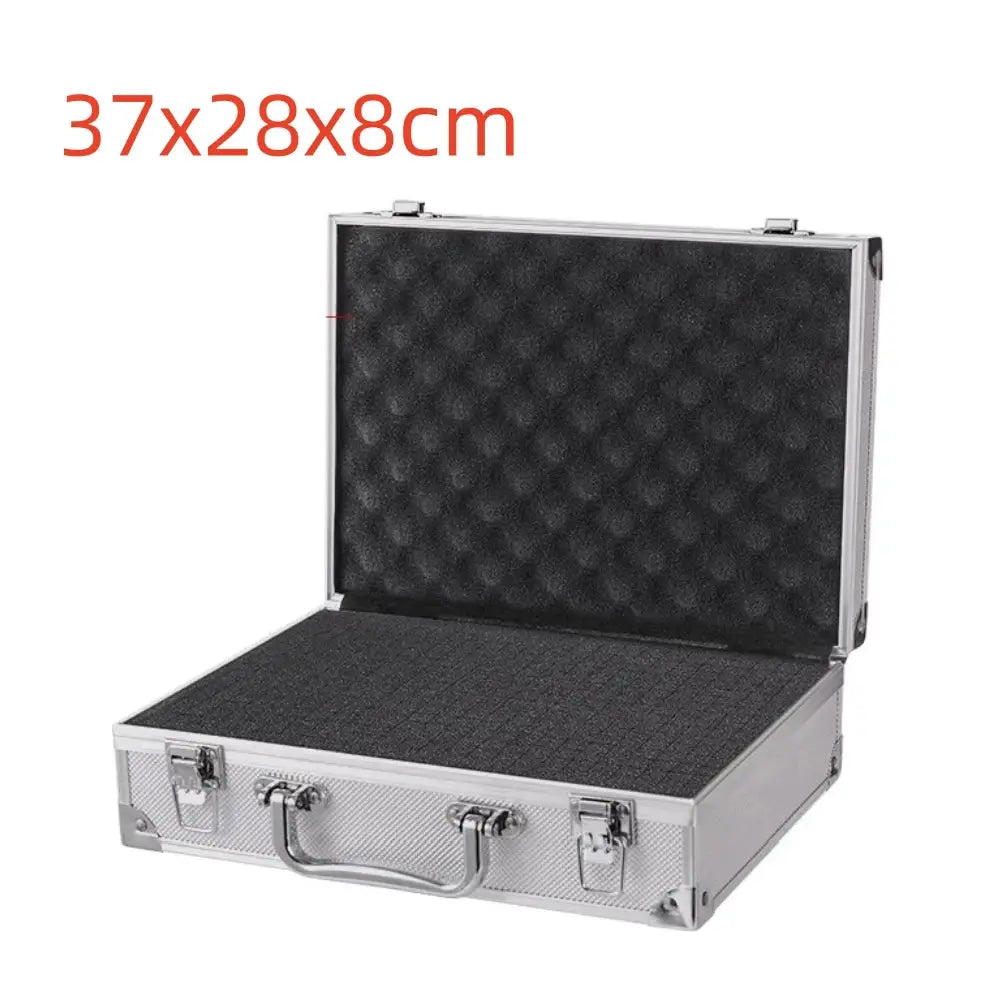 Simples Market aluminum tool organizer case with foam lining, lid open