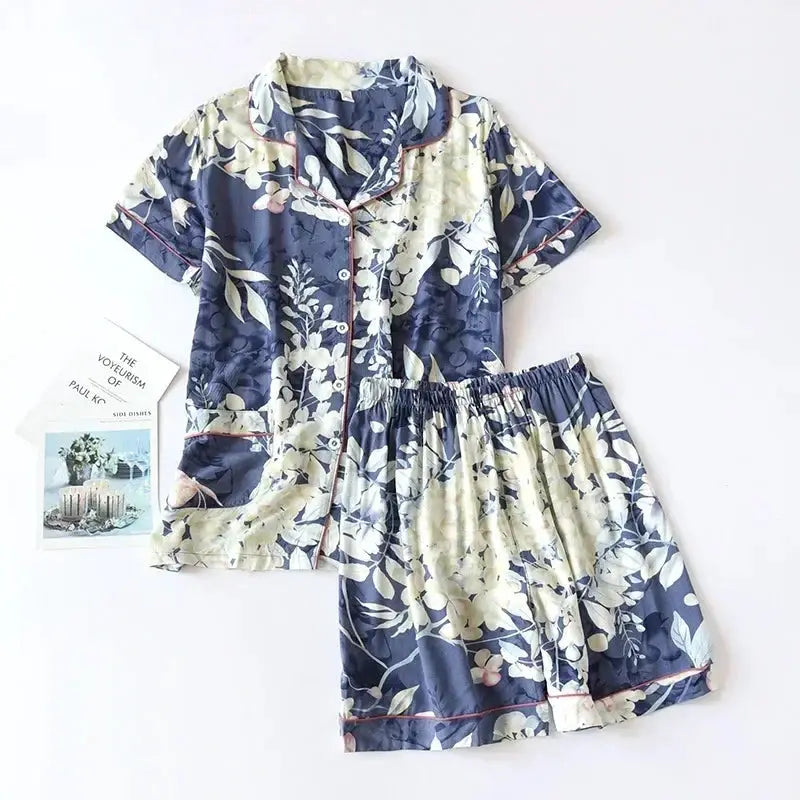 SilkyNest 100 Percent Viscose Pajama Set For Women Long Sleeve Trousers Plus Size 3XL Breathable Spring And Summer Nightwear