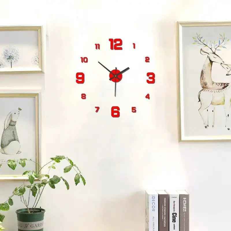 Creative Frameless DIY Wall Clock Wall Decal For Home And Office Silent Operation Living Room Decoration
