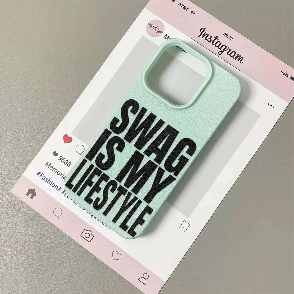 Swag Lifestyle iPhone Case Pro Max Universal Silicone Leather Cover With Premium TPU Matte Finish Scratch Resistant