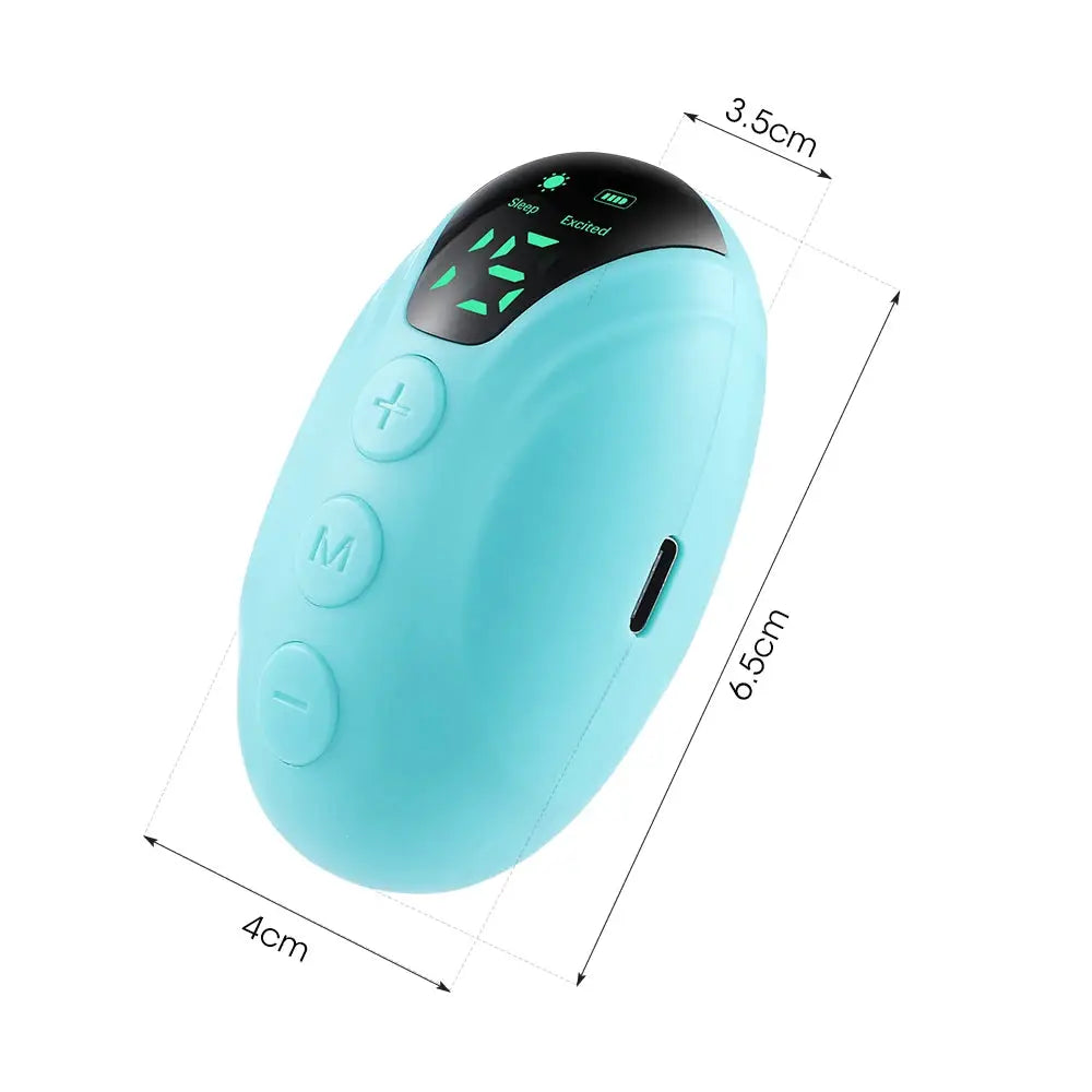 Sleep aid handheld microcurrent device in turquoise with digital display
