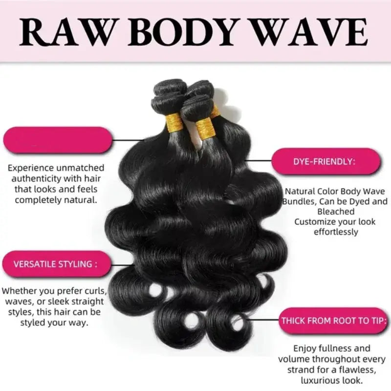 42 Inch Body Wave Human Hair Bundles Natural Black Brazilian Virgin Hair 12A Unprocessed Real Remy Extensions