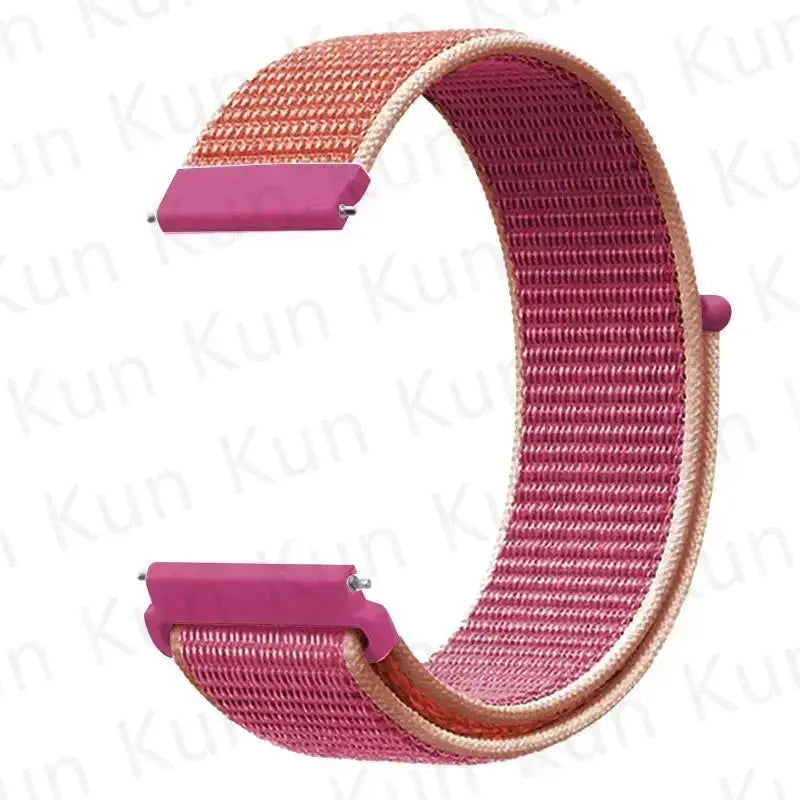Nylon loop watch strap for Redmi Watch 5 Active/Lite and Xiaomi Watch S4, two-tone pink/peach, 20–22mm, Simples Market