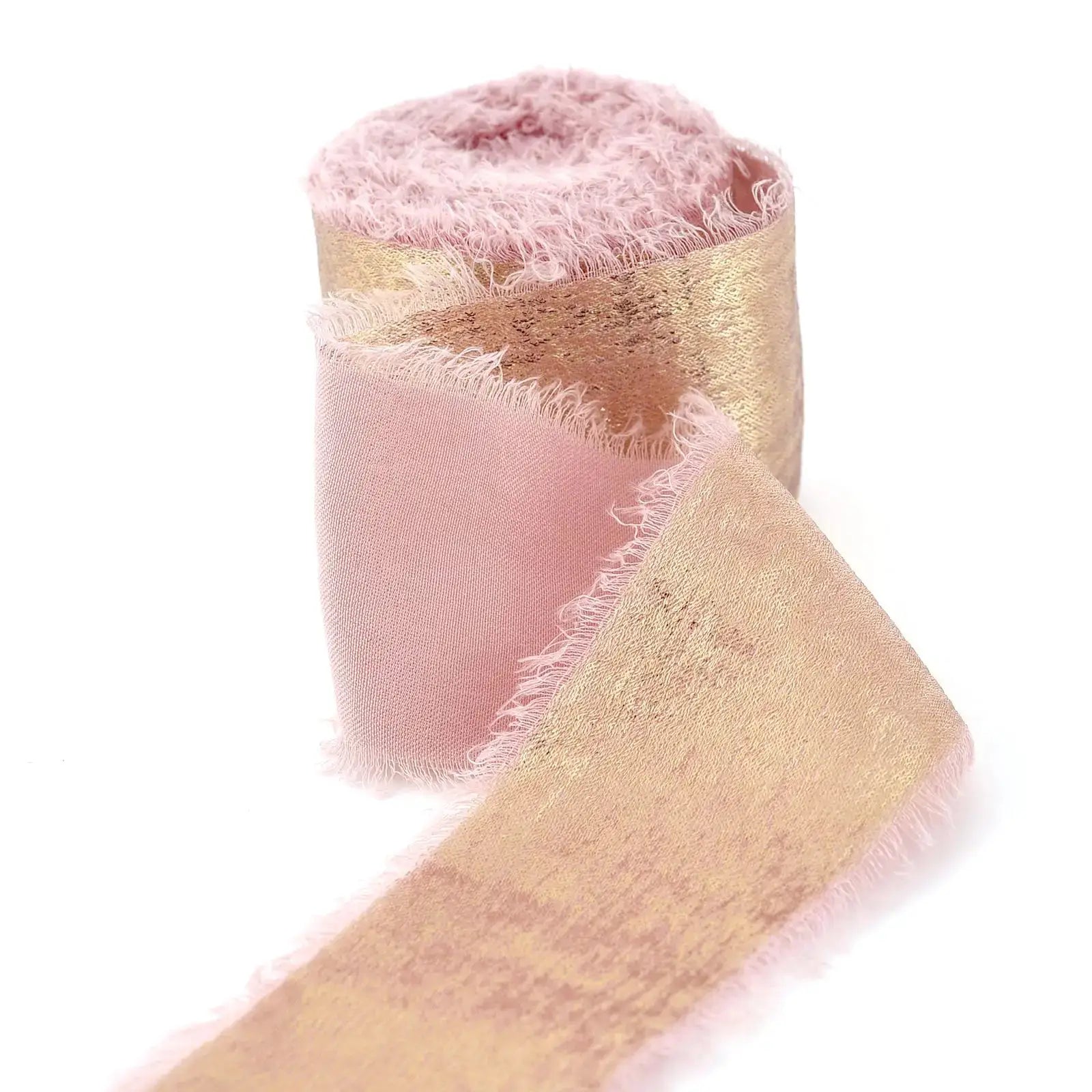 LuxeSilk 5M Silk Ribbon Roll Handmade Ripped Ribbon For Wedding Bouquets Gift Boxes And Decor