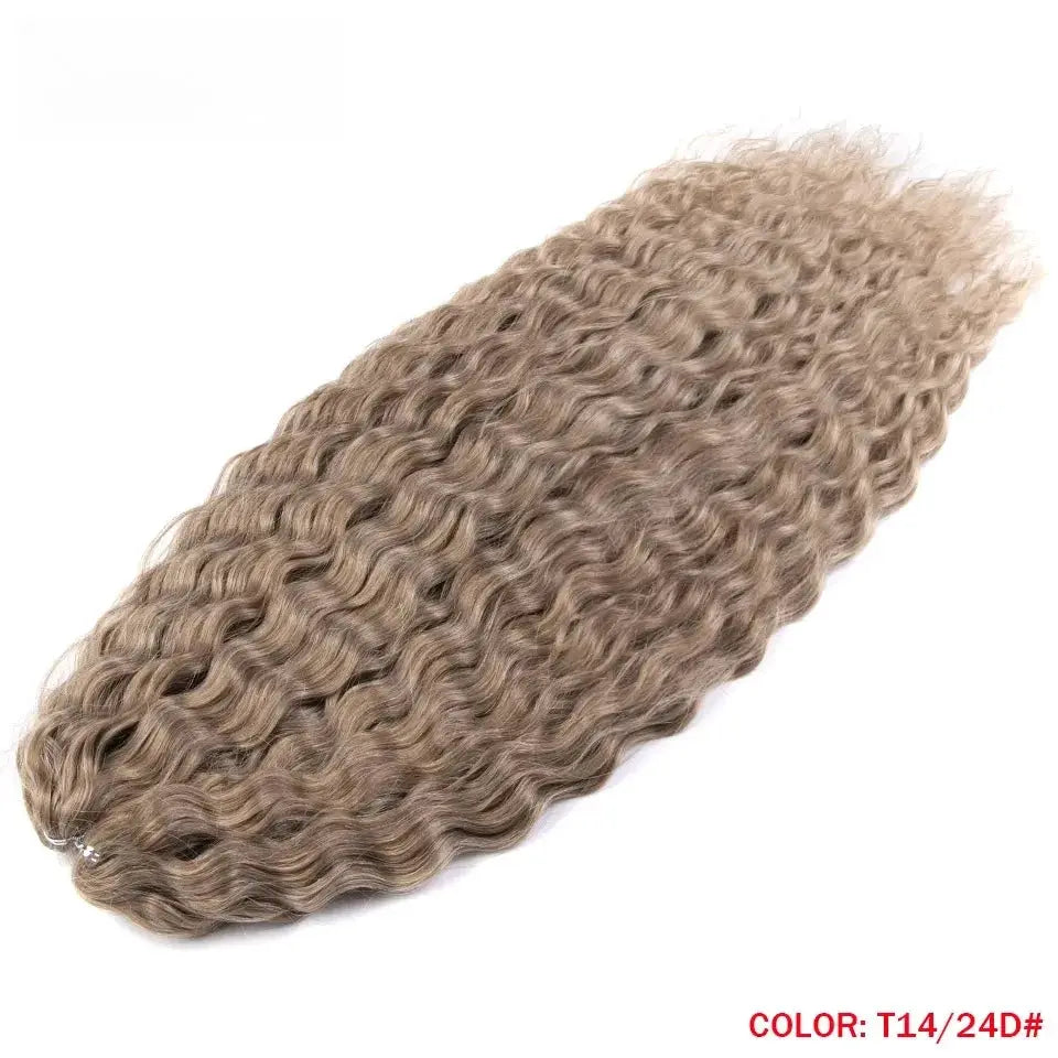 Ariel curl water wave crochet hair extensions in brown-blonde ombre