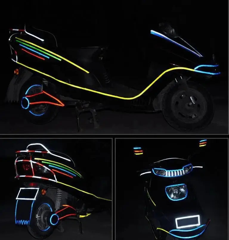 1cm By 8m Reflective Fluorescent Bike Tape Strips For Bicycle Helmet Motorcycle Scooter MTB Cycling Safety