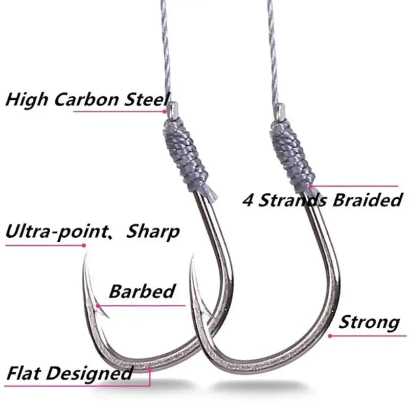 Iseini 5 Pack 50 No 10 Barbed Fishing Hooks Steel Alloy For Freshwater Reservoir Pond Angling Gear