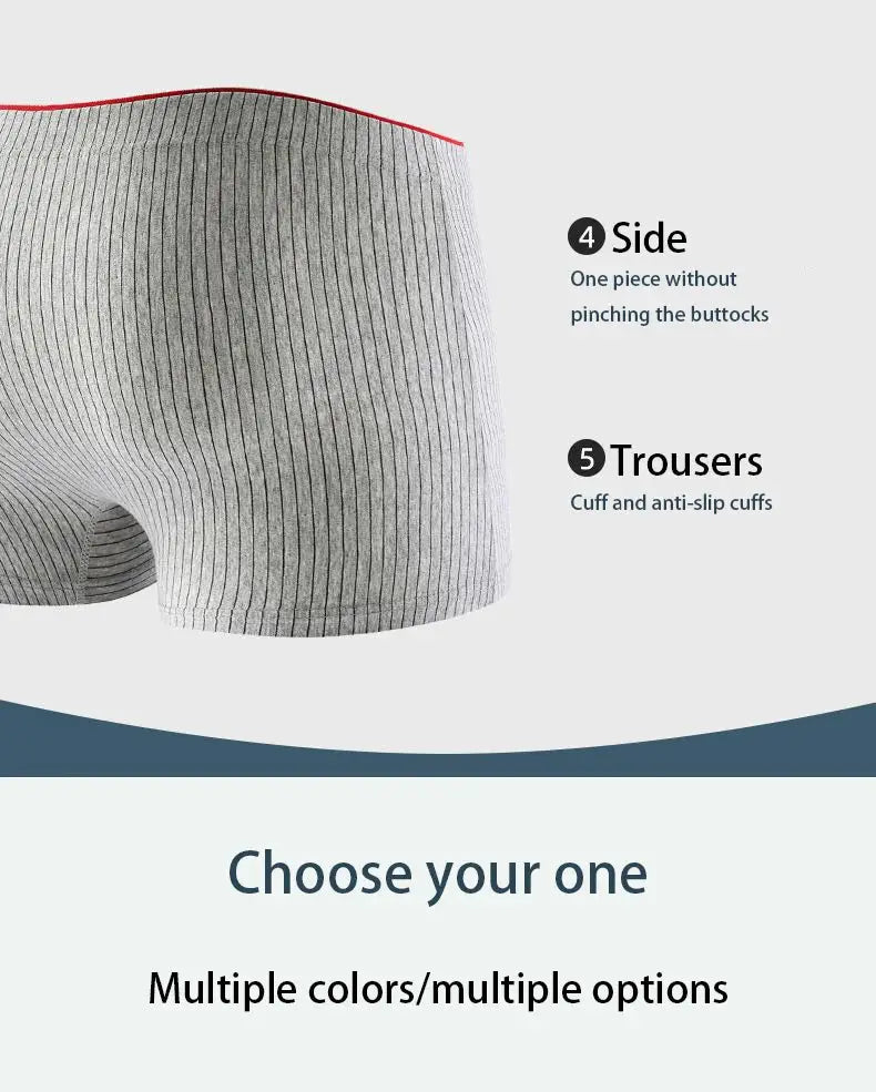 Simples Market men's striped grey boxer briefs, 4-pack; soft, breathable and comfortable.