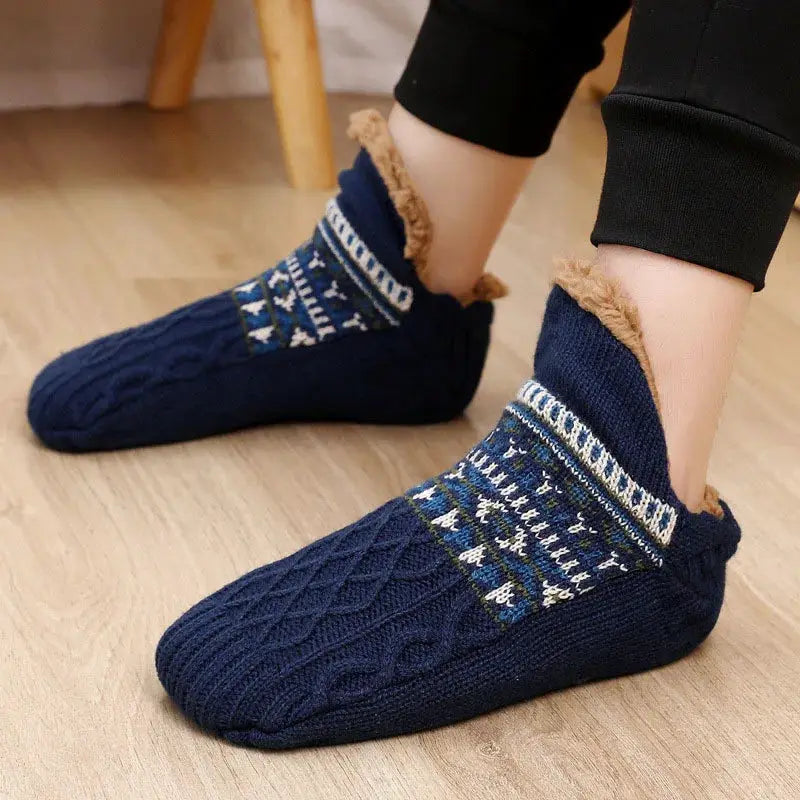 CozyCloud Super Warm Winter Non Slip Floor Socks For Women And Men Velvet Coral Fleece With Silicone Grips