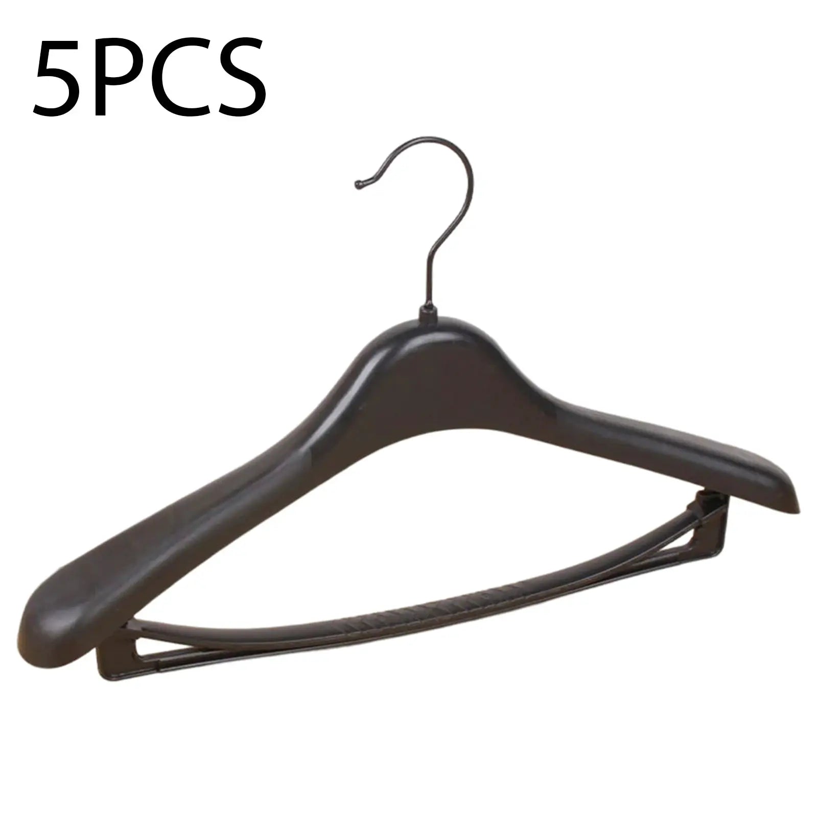 5-piece wide-shoulder brown plastic clothes hangers by Simples Market