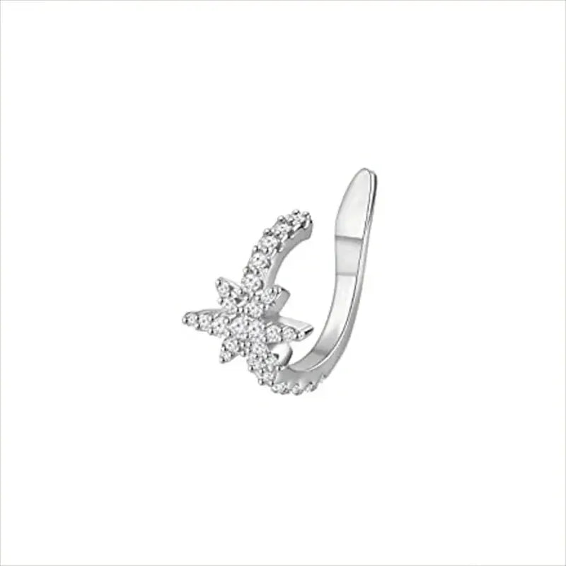 Cute Metal Leaf Earcuff Clip On Earring For Women And Girls No Piercing Cartilage Earring