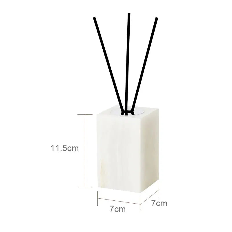 Simples Market white onyx natural marble bathroom accessories set with reed diffuser sticks