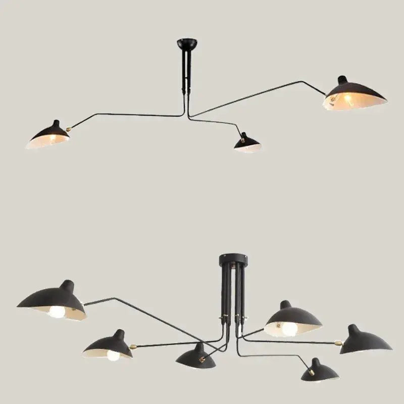 Modern spider pendant ceiling light by Simples Market in black metal with multiple adjustable arms