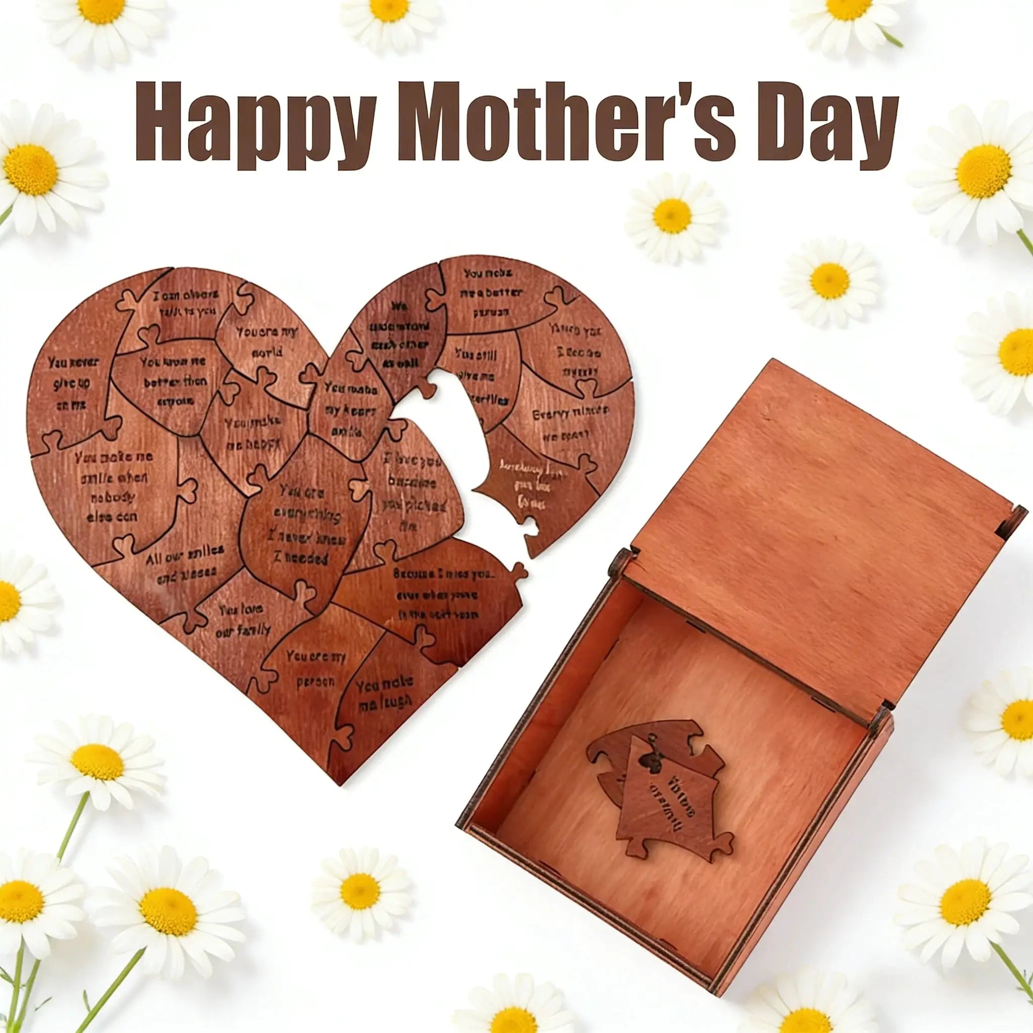 Wooden Puzzle 20 Reasons Why I Love You Engraved Gift For Home Decor And Sentimental Valentines Day Mothers Day Gift - Simples Market