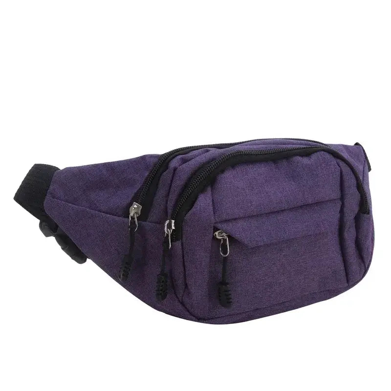 Waist bag by Simples Market; purple, multifunctional belt pouch with large capacity.