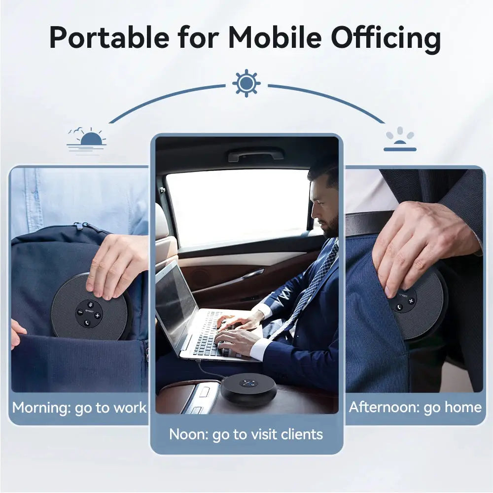 EMEET USB wired conference speakerphone with 2 mics and 360° voice pickup for Zoom/WebEx/Teams