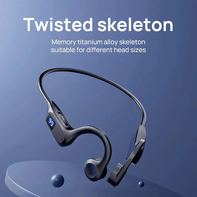X7 Wireless Bluetooth Earphones Sports Style With Air Conducting LED Battery Display And Memory Card Support