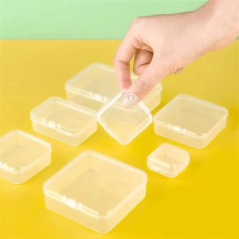 10 Piece Set of Translucent Clear PP Plastic Storage Boxes Rectangular Dustproof Jewelry Case Container