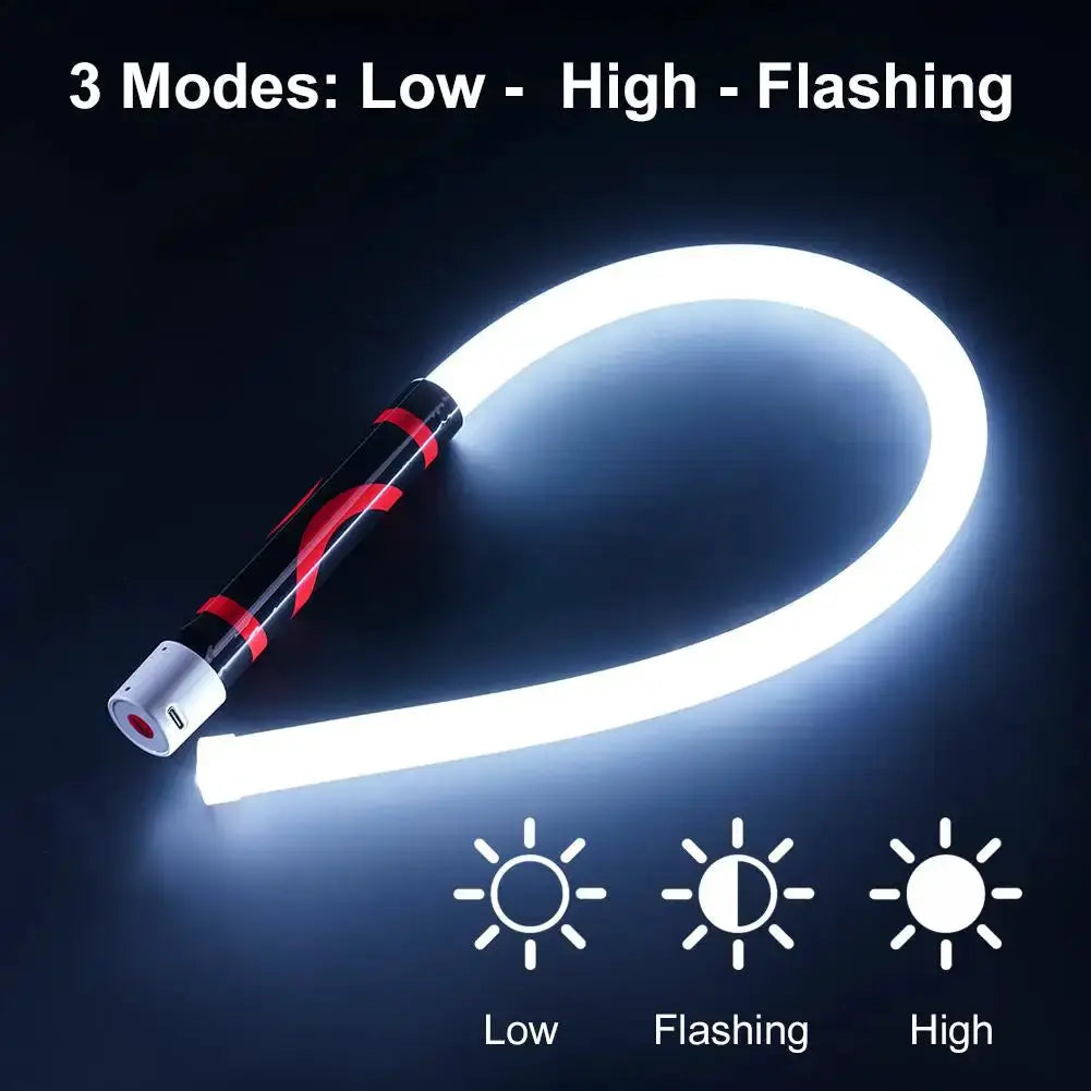 Flexible LED work light, 73cm, rechargeable mechanic flashlight with low, high and flashing modes