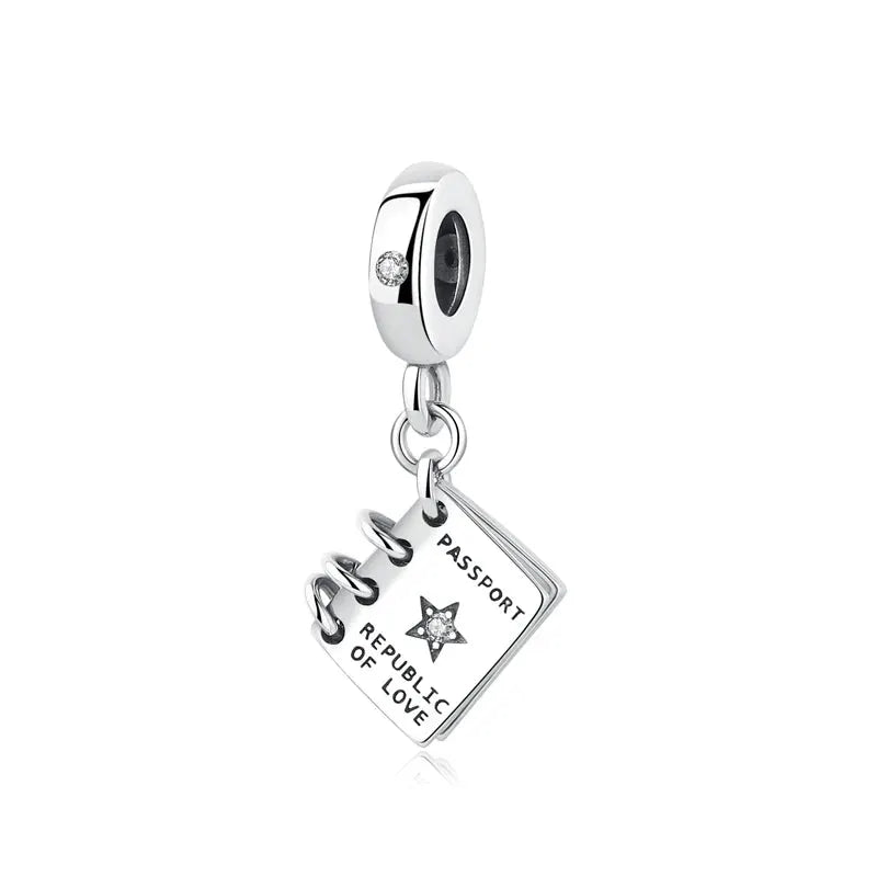 925 Sterling Silver Travel Theme Charms Beads London Bus Paris Suitcase Sam Panda Bracelets Necklaces Women DIY Jewelry