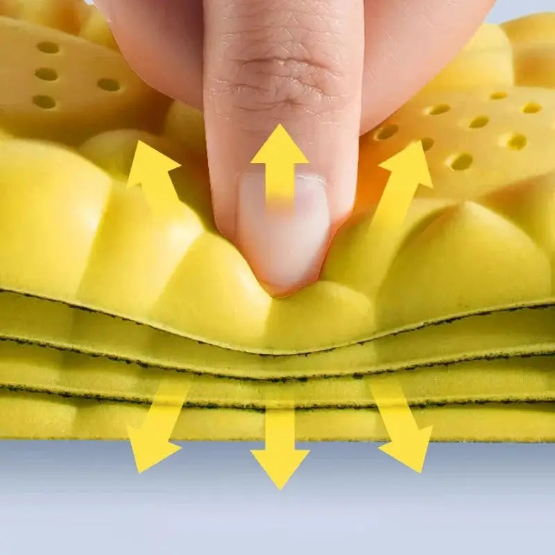 4D Cloud Technology PU Sole Insoles For Shoes Soft Breathable Shock Absorption Cushion Running Orthopedic Care