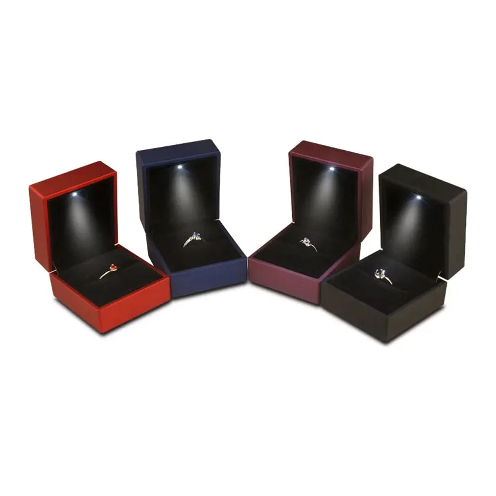 Creative Led Lighting Jewelry Set Ring Pendant Necklace And Bracelet With Light Up Jewelry Box Packaging