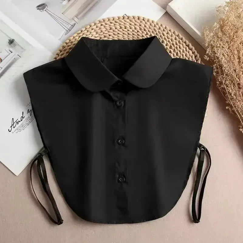 Detachable White Faux Collar With Front Tie For Women And Girls Vintage Lace Blouse Collar