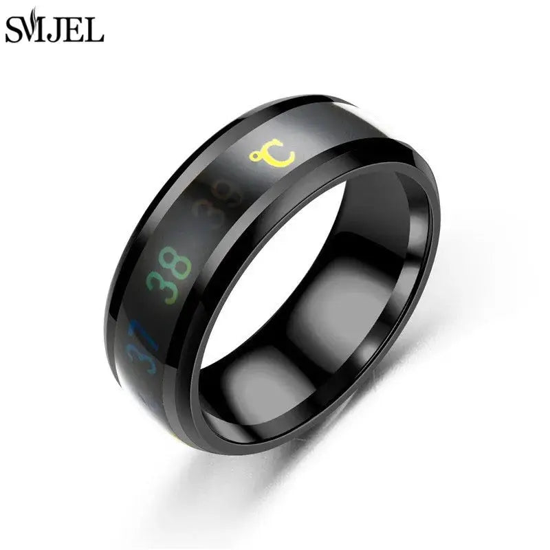 Smart Stainless Steel Sensor Body Temperature Ring With Real Time Display For Couples Multifunctional Monitoring