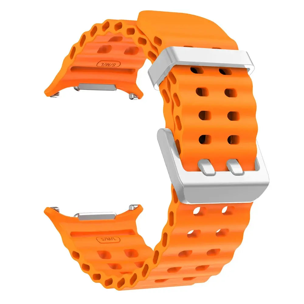 NEW Marine Silicone Strap For Samsung watch ultra 47mm Bracelet No Gaps Sport two-tone Band for Galaxy 8 ultra watchband 2030