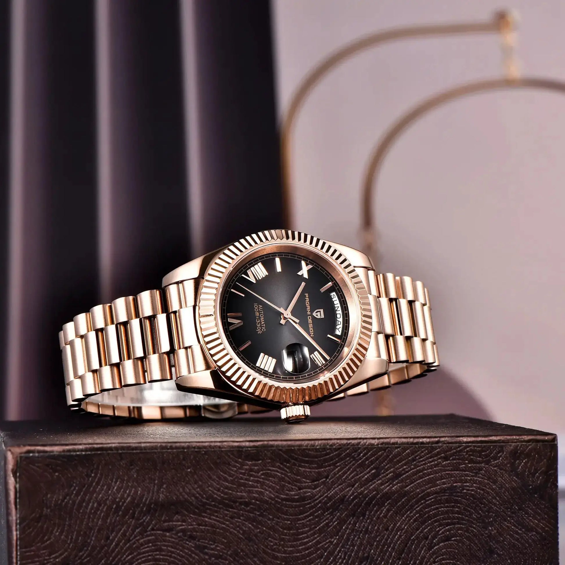 Pagani Design DD36 rose-gold luxury automatic men's watch with sapphire glass and 10Bar waterproof