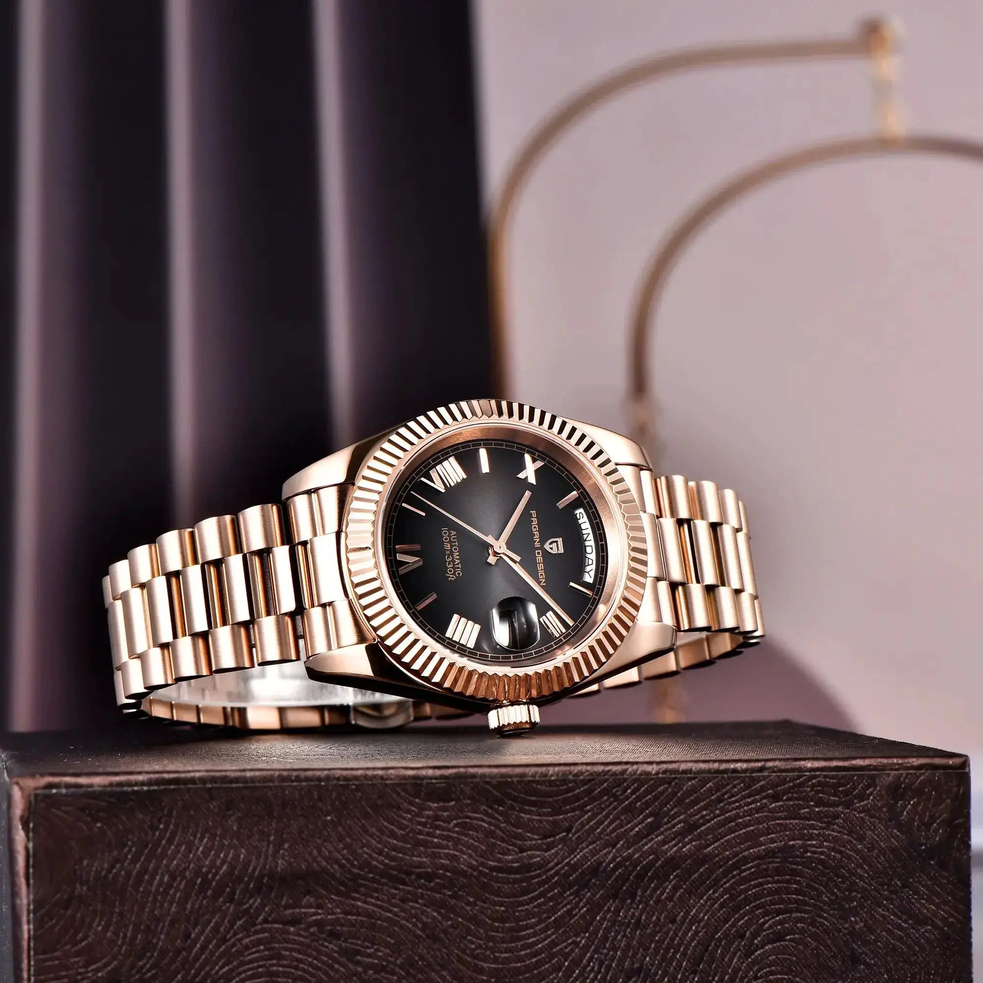 Pagani Design DD36 rose-gold luxury automatic men's watch with sapphire glass and 10Bar waterproof
