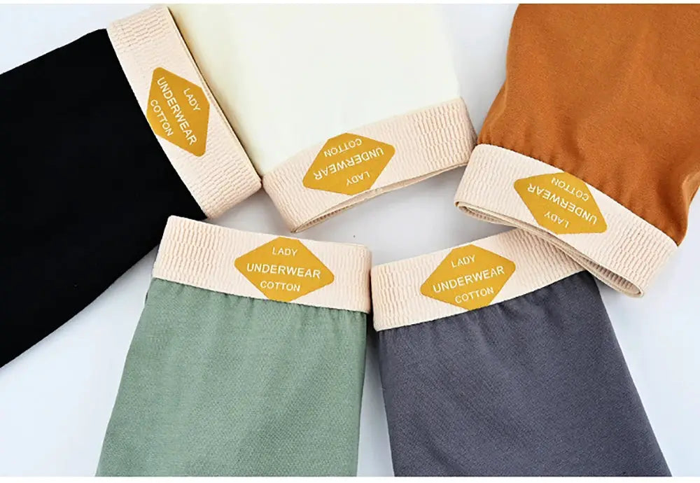 Women's multicolor cotton boxer briefs set, breathable mid-rise knit with soft elastic waistbands (5-pack)
