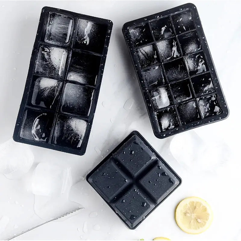 4 6 8 15 Grid Silicone Ice Tray Mold Large Food Grade Ice Cube Tray Square DIY Ice Maker
