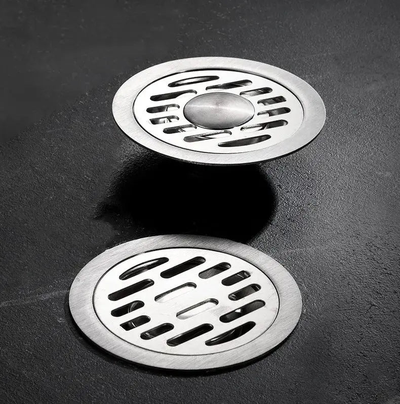 Stainless steel floor drain covers by Simples Market, anti-odor hair catcher, set of 2.
