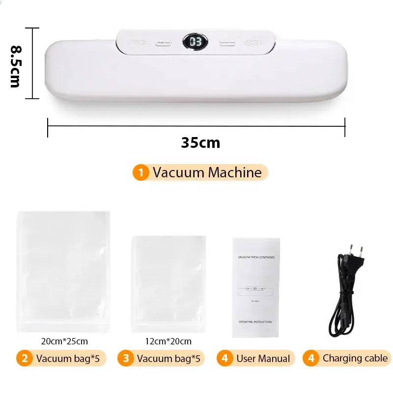 SaengQ Vacuum Sealer Packaging Machine CE Certified With Free 10 Pcs Vacuum Bags For Household Food Sealing