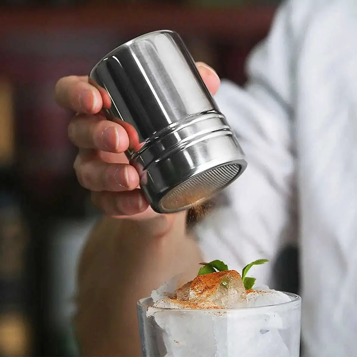 Stainless Steel Powder Dispenser Dust Shaker For Cocoa Cinnamon Powdered Sugar Salt Pepper Spices