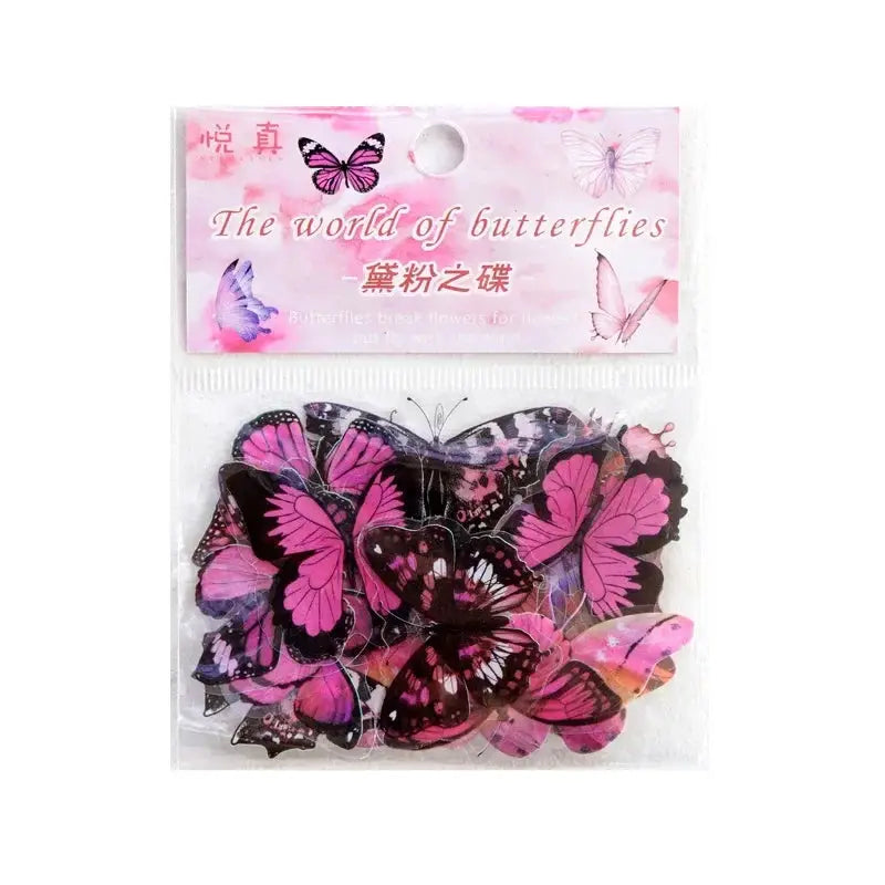 Journamm Butterfly Series 40 Pack PET Waterproof Stickers For Junk Journals Scrapbooks Collage And DIY Craft Aesthetics