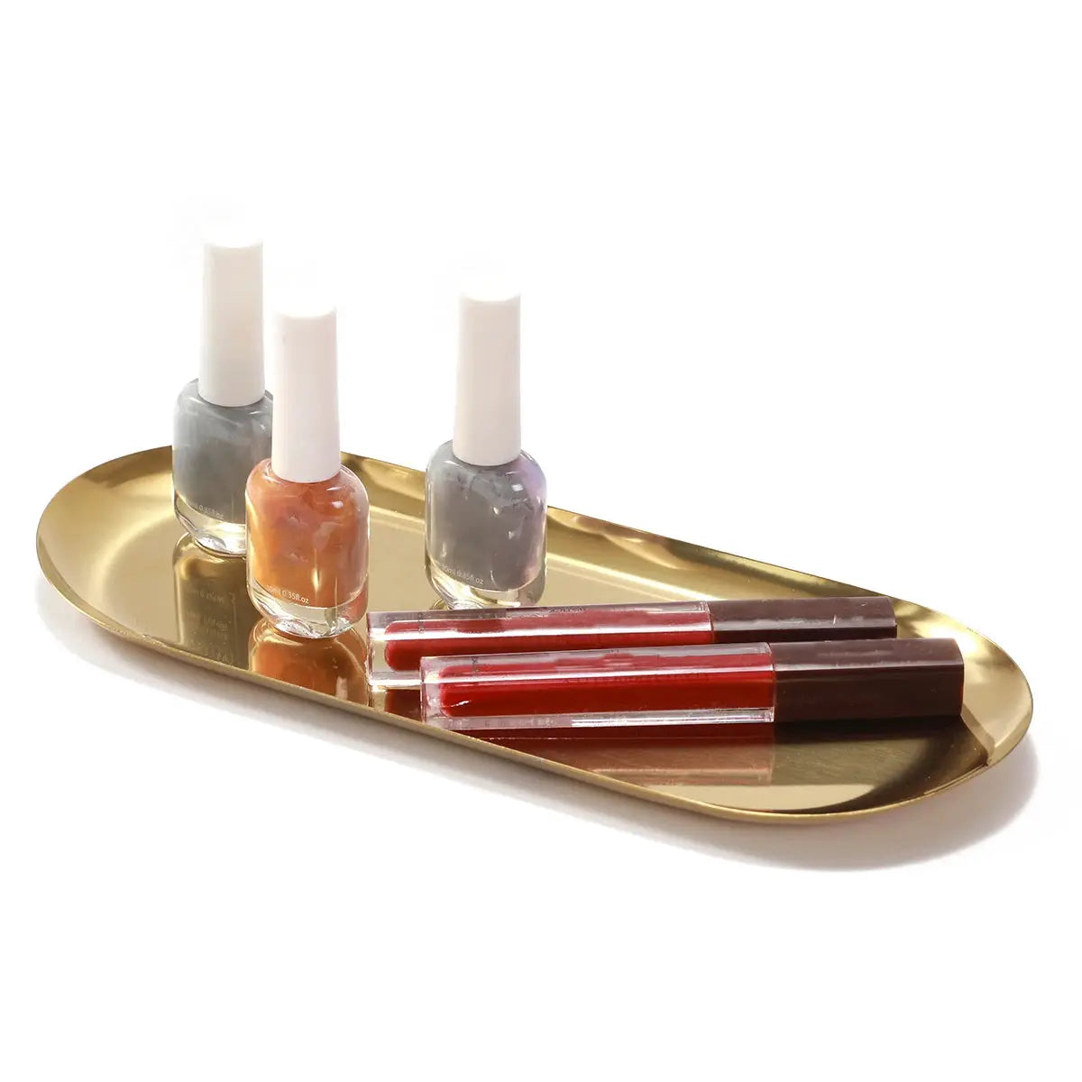 Lumina Home Qtip Holder Bathroom Set With Golden Tray And Acrylic Apothecary Jars Lid For Organized Countertop