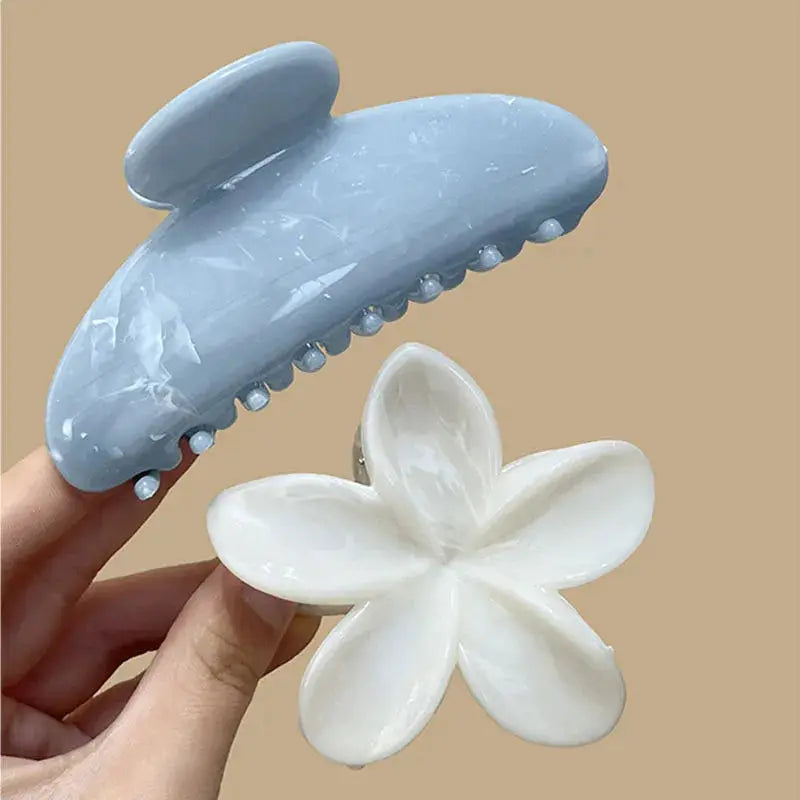 Korean Hawaiian Flower Crab Hair Clips For Girls Lightweight Durable Beach Accessories Trendy Beachwear