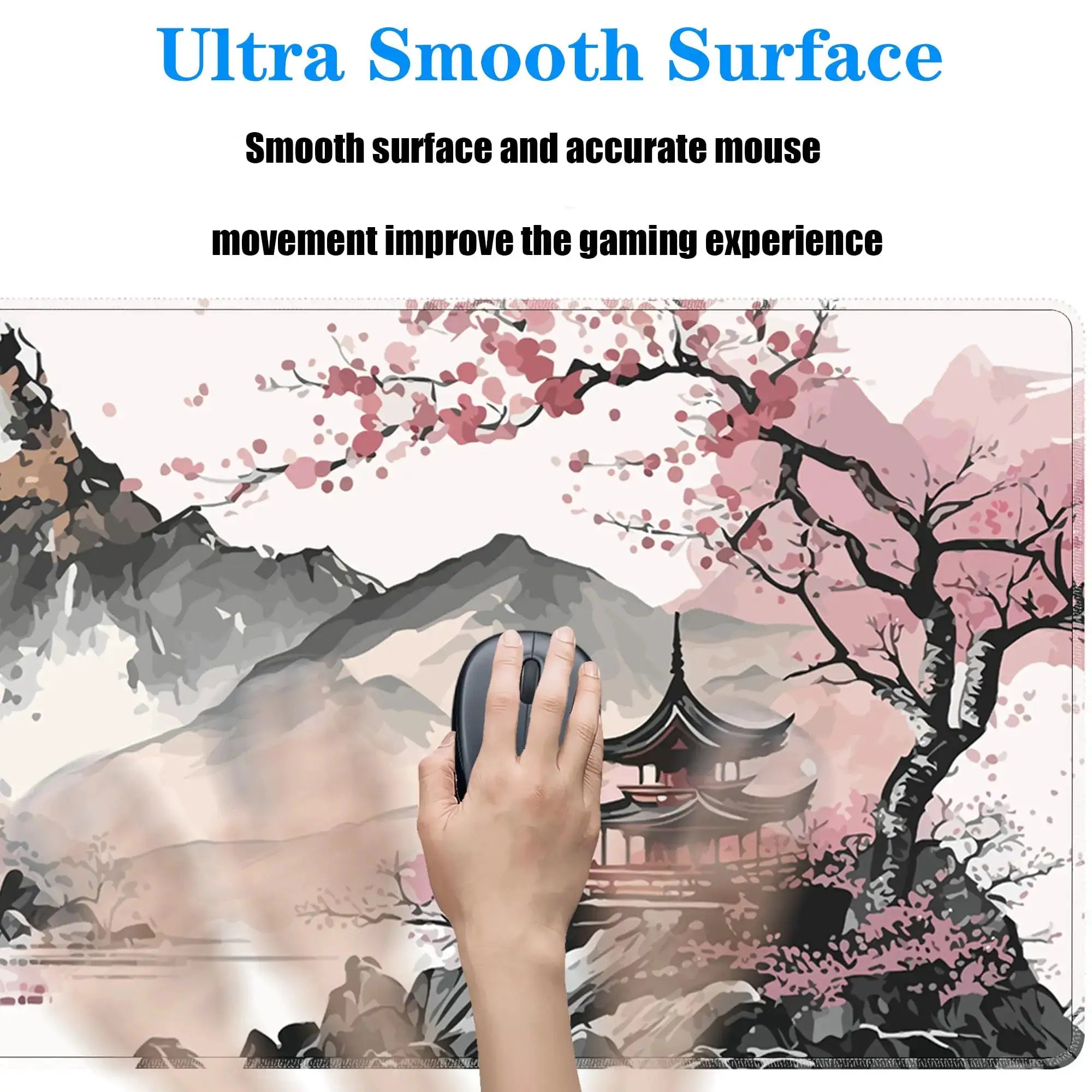Large Extended Gaming Mouse Pad For Desk With Stitched Edges And Non Slip Rubber Base