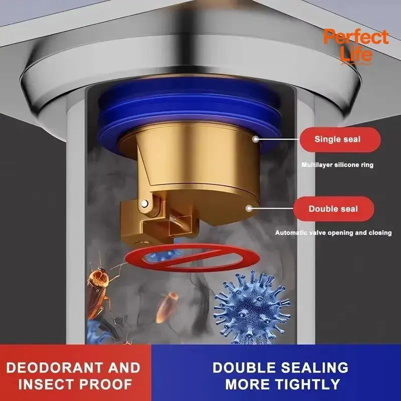 Toilet Shower Copper Floor Drain Core Anti Odor Insect Repellent Self Sealing Backflow Prevention Bathroom Accessory