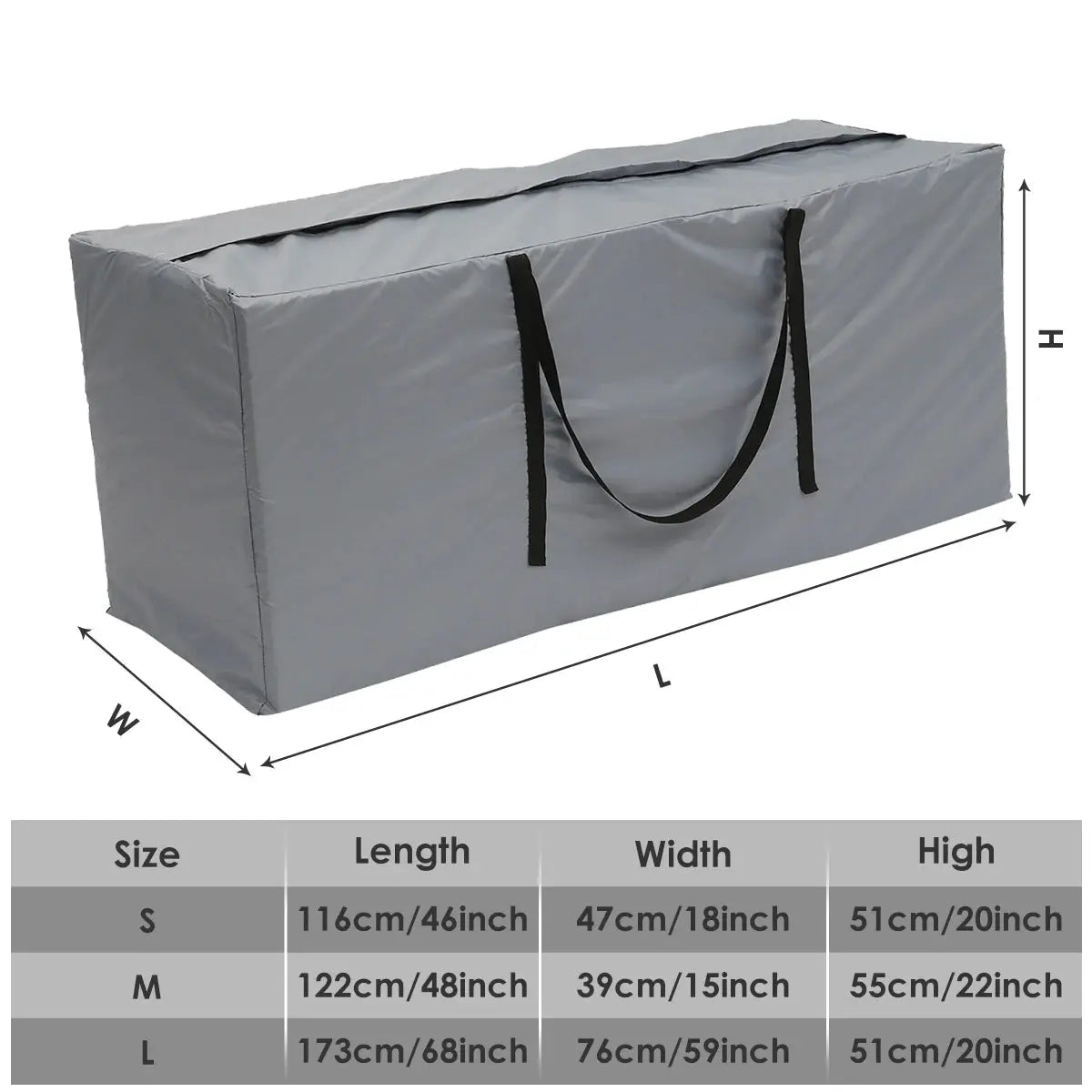 EverGuard 210D Oxford Cushion Storage Bag Large Capacity Outdoor Furniture Cover Waterproof Dustproof Protection