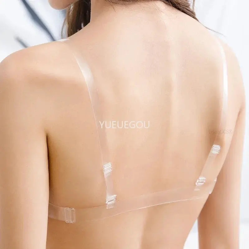 Multiway backless push-up bra with removable transparent straps in nude